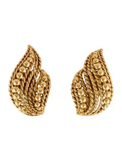 Pre-owned David Webb 18k Beaded Clip-on Earrings In Multi