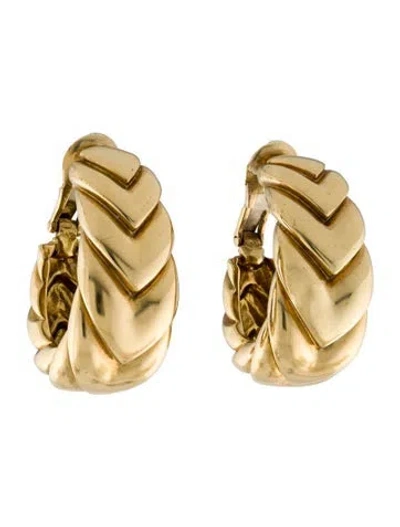 Pre-owned David Webb 18k Chevron Clip-on Earrings In Multi