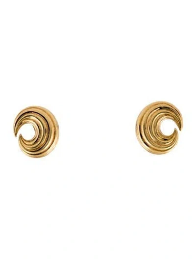 Pre-owned David Webb 18k Crescent Clip On Earrings In Multi