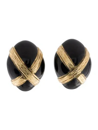 Pre-owned David Webb 18k Enamel Stud Earrings In Multi