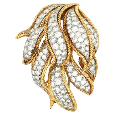 Pre-owned David Webb , 18k Gold Diamond Brooch In Multiple