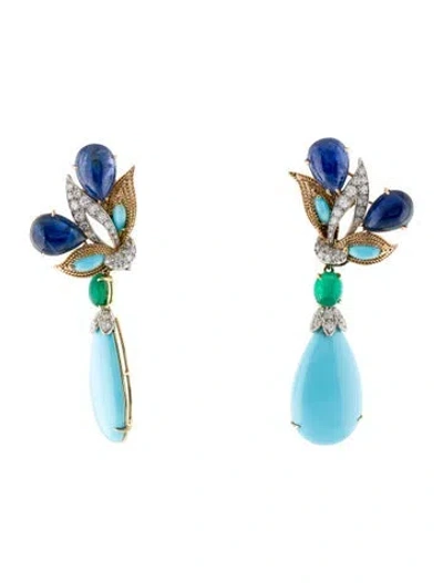 Pre-owned David Webb 18k Multistone Drop Earrings