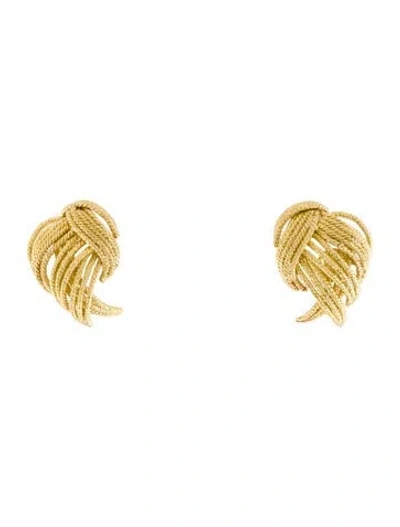 Pre-owned David Webb 18k Sculptural Clip-on Earrings In Multi