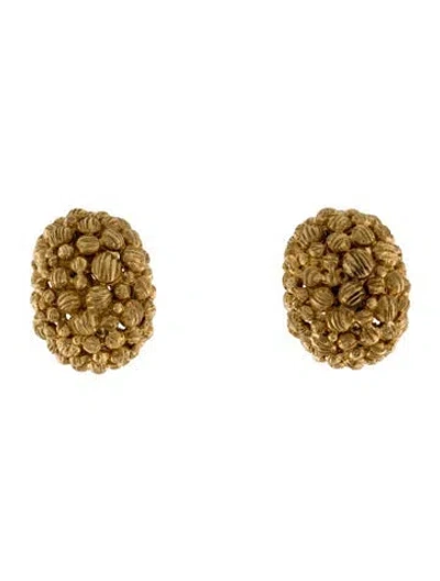 Pre-owned David Webb 18k Textured Clip-on Earrings In Multi