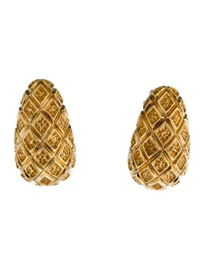 Pre-owned David Webb 18k Textured Clip-on Earrings In Multicolor