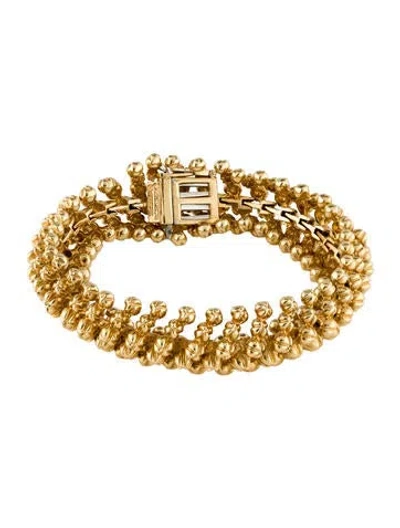 Pre-owned David Webb 18k Textured Link Bracelet, 6" In Multicolor