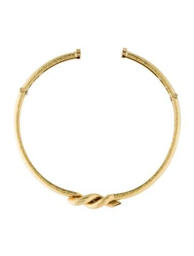 Pre-owned David Webb 18k Twisted Hammered Nail Collar Necklace, 15" In Multi