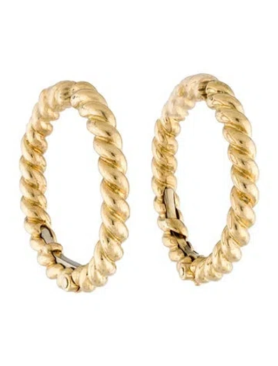 Pre-owned David Webb 18k Twisted Rope Hoops In Multi