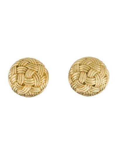 Pre-owned David Webb 18k Woven Clip-on Earrings In Multi