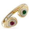 David Webb 18k Yellow Gold 1.20ct Diamond, Ruby, And Emerald Bracelet Dw08-103225 In Gold