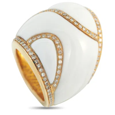 David Webb 18k Yellow Gold 1.32ct Diamond And Agate Statement Ring Dw24-112125 In White