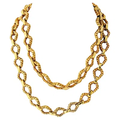 Pre-owned David Webb 18k Yellow Gold 36 Inches Long Chain Link Necklace