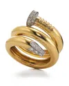 David Webb 18k Yellow Gold & Platinum Diamond Nail Ring, 0.78 Tcw In Gold