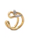 David Webb 18k Yellow Gold Bent Nail Diamond Ring In Gold