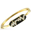 David Webb 18k Yellow Gold Diamond And Black Enamel Skip Bracelet Dv05-090225 In Gold