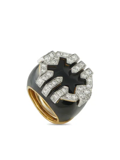 Pre-owned David Webb 18k Yellow Gold Diamond Ring