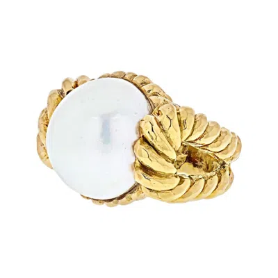 Pre-owned David Webb 18k Yellow Gold Mabe Pearl Ring