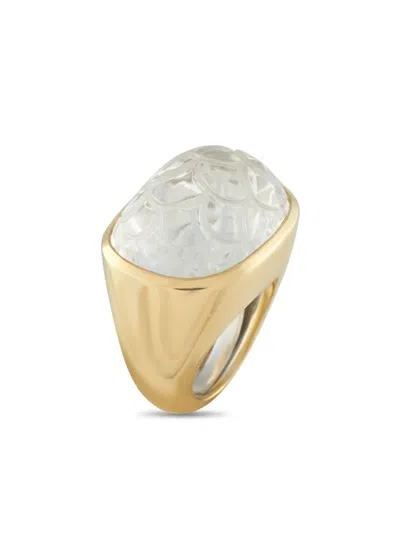 Pre-owned David Webb 18k Yellow Gold Rock Crystal Ring