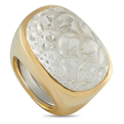David Webb 18k Yellow Gold Rock Crystal Ring Dw03-102825