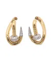 David Webb 18k Yellow Gold Tip Bent Nail Diamond Earrings In Gold