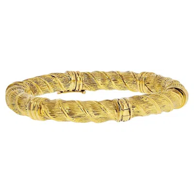 Pre-owned David Webb 18k Yellow Gold Twisted Bangle Bracelet