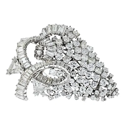 Pre-owned David Webb 1960's Impressive 25 Carat Diamond Cluster Brooch In Multi