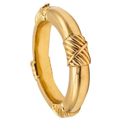 Pre-owned David Webb 1977 New York Vintage Bangle Bracelet In Solid 18kt Yellow Gold