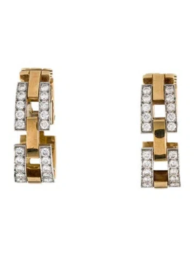 Pre-owned David Webb 2.28ctw Diamond Hoop Earrings In Multi