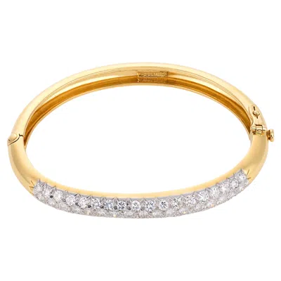 Pre-owned David Webb 2.50 Carat Diamond Platinum And 18k Yellow Gold Bracelet