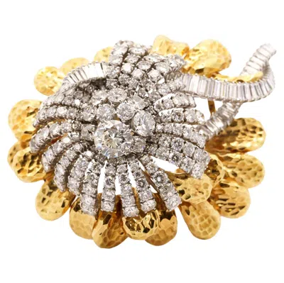 Pre-owned David Webb 33 Carat Total  Signed Detachable Brooch In Platinum And 18k Gold In Multi