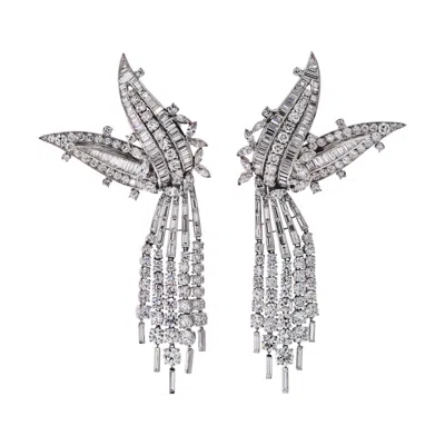 Pre-owned David Webb 50 Carats Spectacular Statement Diamond Earrings In Multi