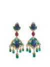 David Webb Amazon Multi-stone Earrings In Multi