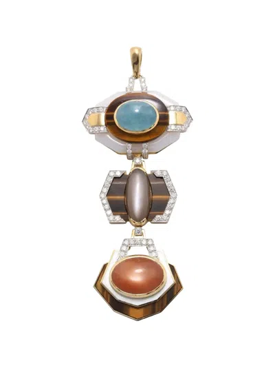David Webb Anhänger Mit Aquamarin Und Diamant In Brown