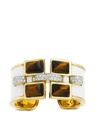 David Webb Bastille Armband Mit Diamant Und Tigerauge In Gold
