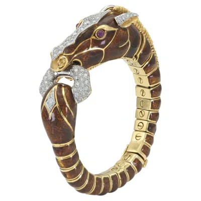 Pre-owned David Webb Chestnut Horse Bracelet In Multi