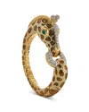 David Webb Diamond & Emerald Giraffe Bracelet In 18k Yellow Gold & Platinum In Gold