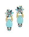 David Webb Diamond & Gemstone Asheville Earrings In 18k Yellow Gold & Platinum In Blue
