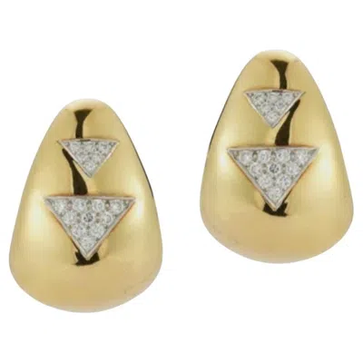 Pre-owned David Webb Diamond & Gold Earrings In Multi