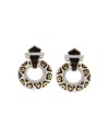 David Webb Diamond Leopard Spot Doorknocker Earrings In 18k Yellow Gold & Platinum In Black