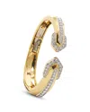 David Webb Diamond Park Avenue Arrow Cuff Bracelet In 18k Yellow Gold & Platinum In Gold