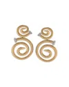 David Webb Diamond Tip Spiral Nail Earrings In 18k Yellow Gold & Platinum In Gold