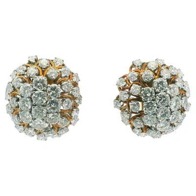 Pre-owned David Webb Earrings Diamond Burst Clips French Import Marks In Multi