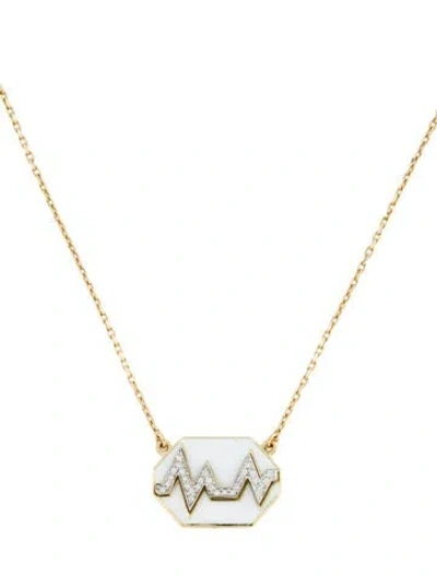 Pre-owned David Webb Enamel Diamond Skip Necklace, 15.75" In Multi