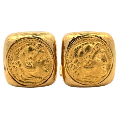 Pre-owned David Webb Estate  Roman/ancient 18k Yellow Coin Cuff Links