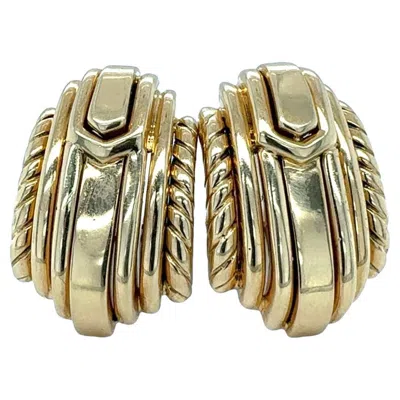 Pre-owned David Webb Fan Motif 18k Yellow Gold Earclips By , Circa 1970s