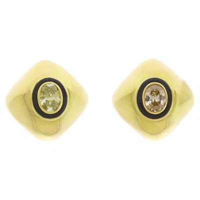 Pre-owned David Webb Fancy Colored Diamond Earrings In Multi