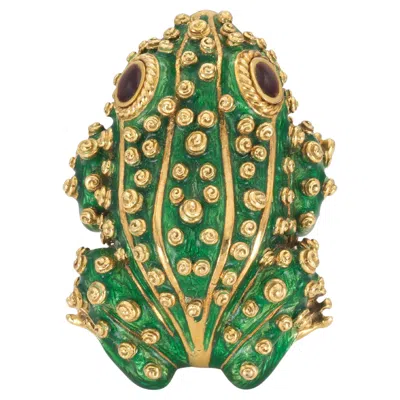 Pre-owned David Webb Frog Brooch In Multi