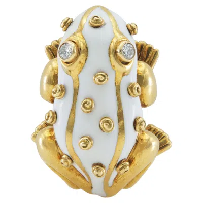 Pre-owned David Webb Frog Brooch In Multiple