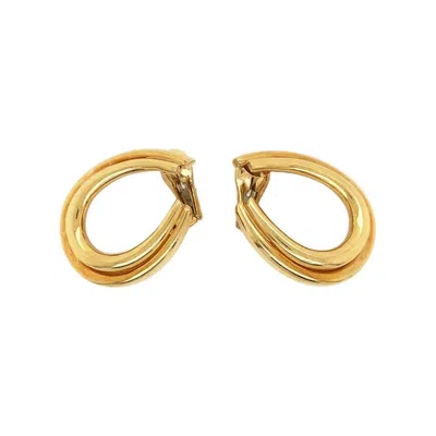 Pre-owned David Webb Gold Hoop Earrings In Multi