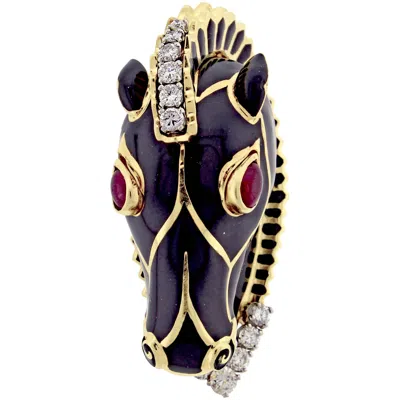 Pre-owned David Webb Horse Brooch, Kingdom Collection In Multi